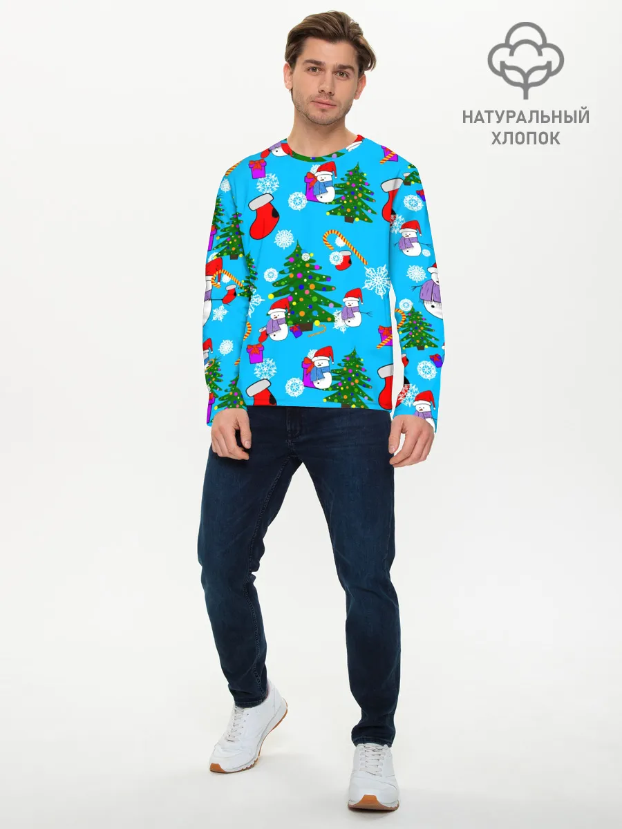 Мужской лонгслив базовый / Новый год