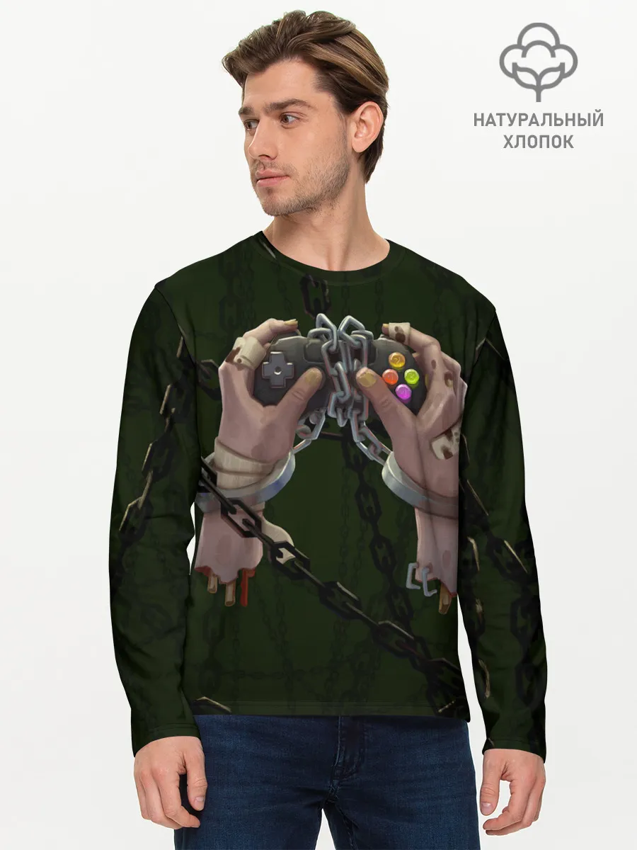 Мужской лонгслив базовый / Экстремальный гейминг