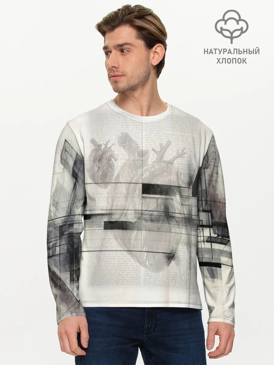 Мужской лонгслив базовый / Концептуальное сердце.