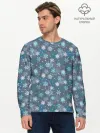 Мужской лонгслив базовый / Снежинки