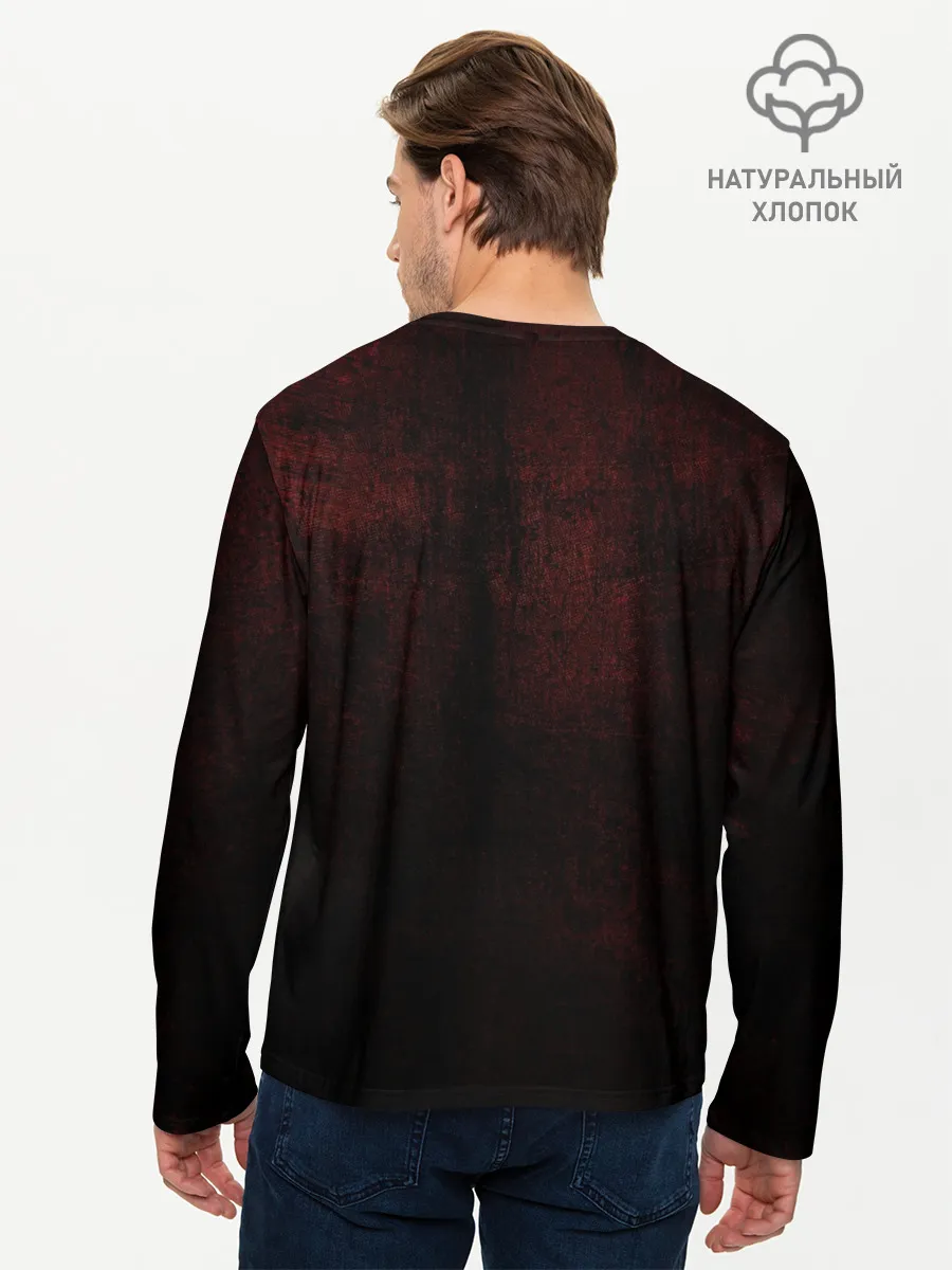 Мужской лонгслив базовый / Невероятно темный Черный Клевер