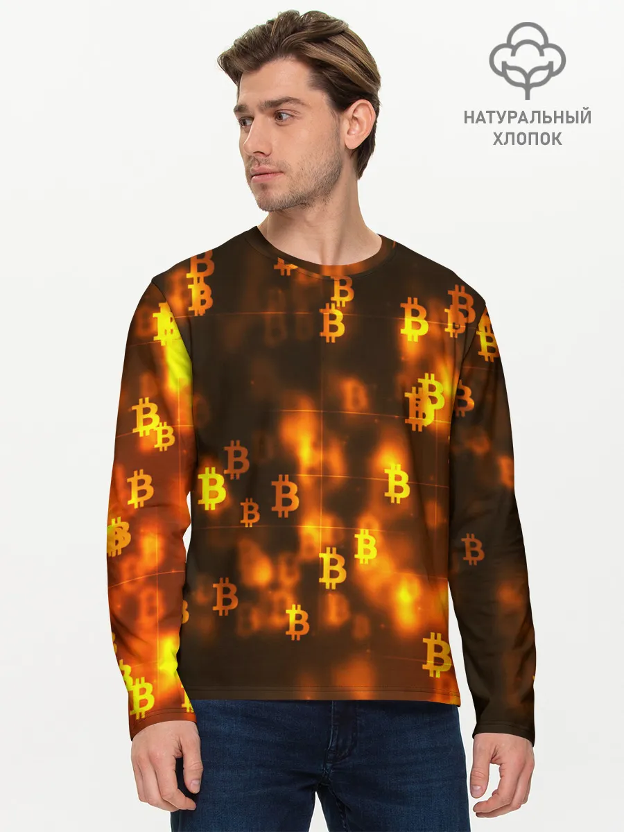 Мужской лонгслив базовый / BITCOIN KRYPTONATE