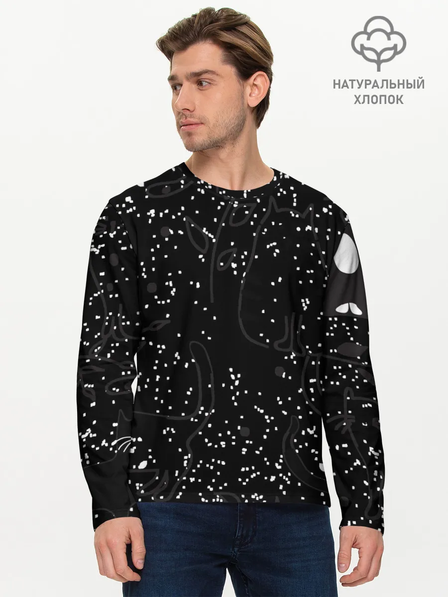 Мужской лонгслив базовый / Кис-Кис