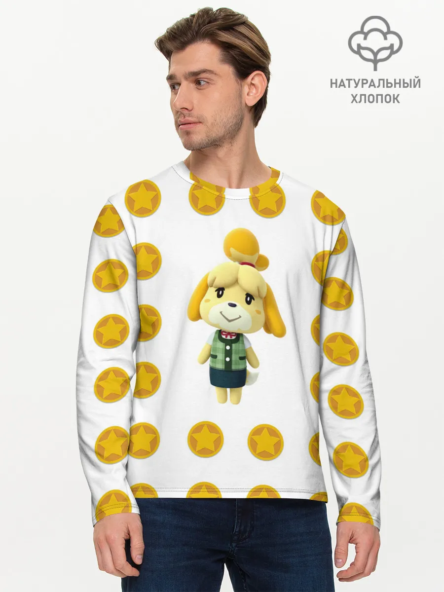 Мужской лонгслив базовый / Animal crossing - Isabelle