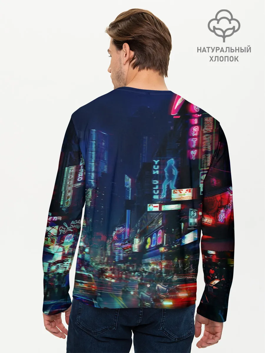 Мужской лонгслив базовый / Киберпанк 2077 глитч