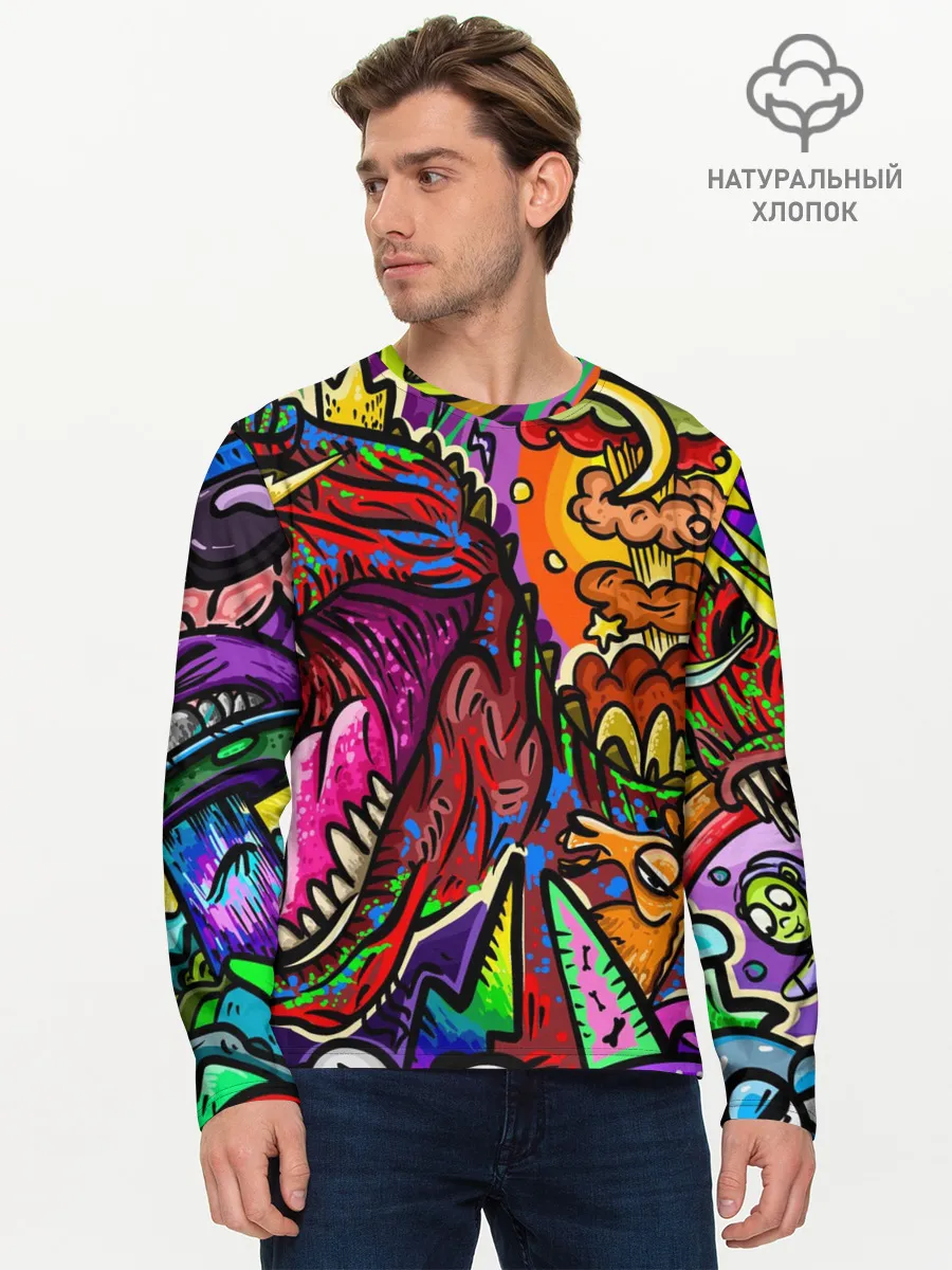 Мужской лонгслив базовый / Динозавр