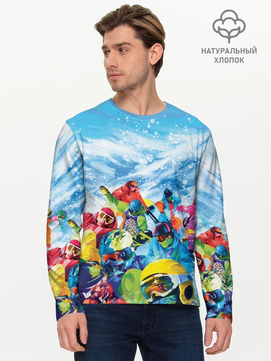 Мужской лонгслив базовый / Палитра сноуборд