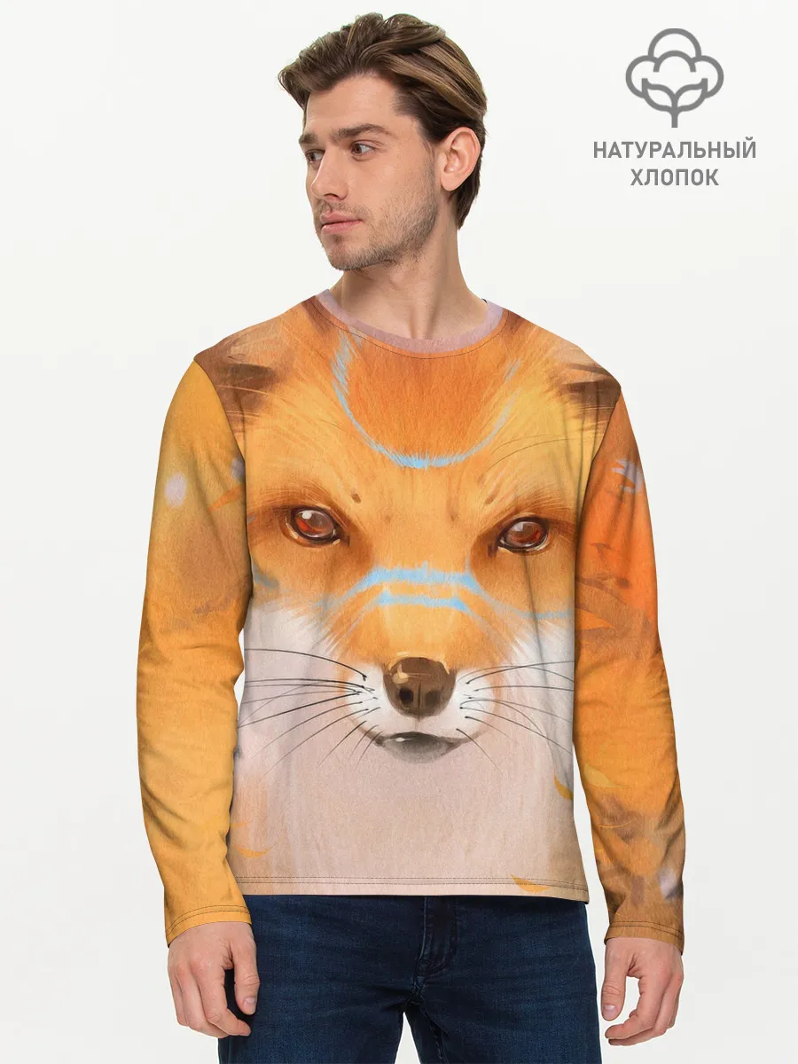 Мужской лонгслив базовый / Лиса