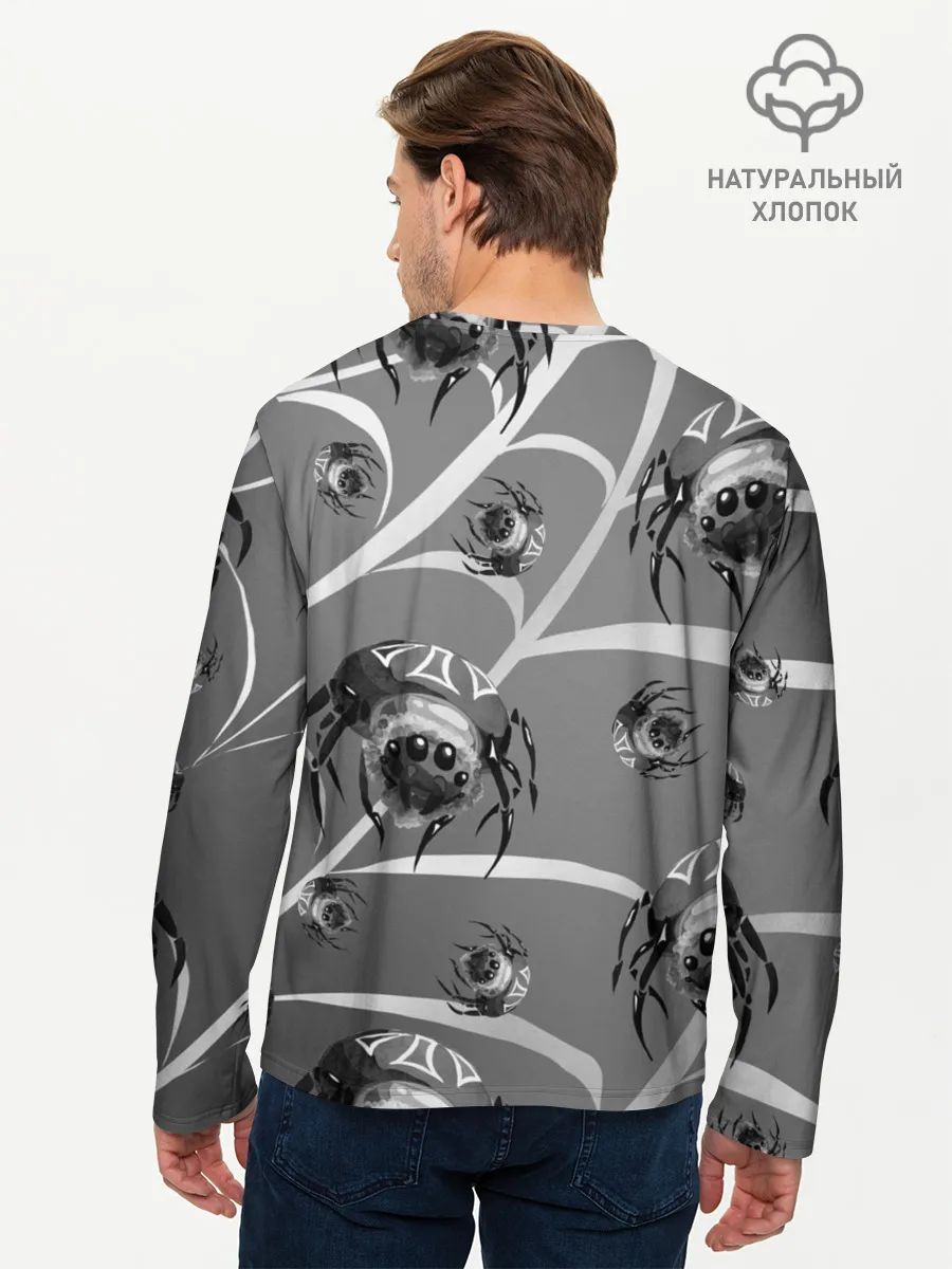 Мужской лонгслив базовый / Пауки на паутине