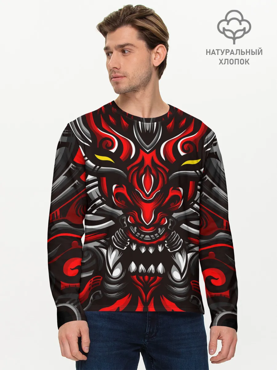 Мужской лонгслив базовый / Абстракция демон