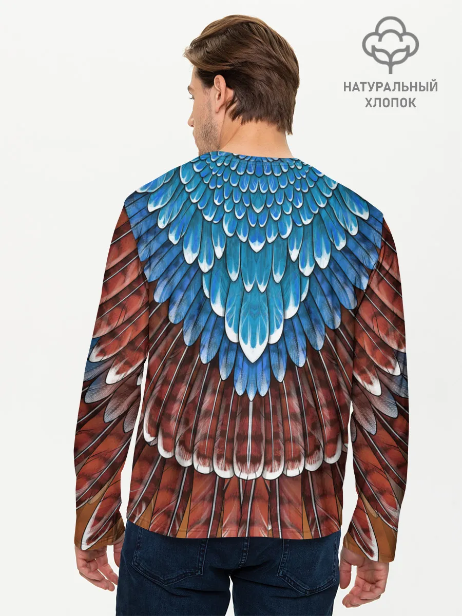 Мужской лонгслив базовый / оперение: сойка