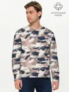 Мужской лонгслив базовый / Кремовый камуфляж