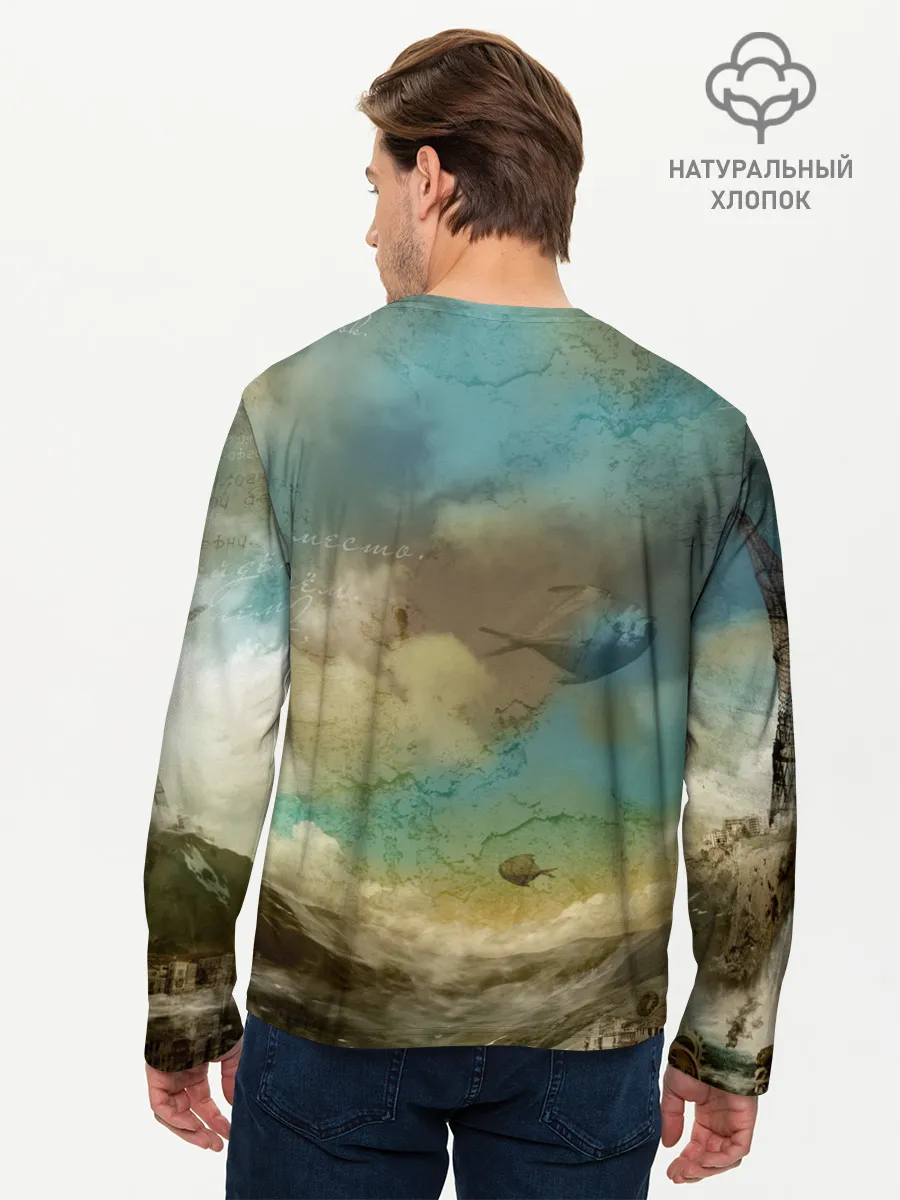 Мужской лонгслив базовый / Рыба-дирижабль