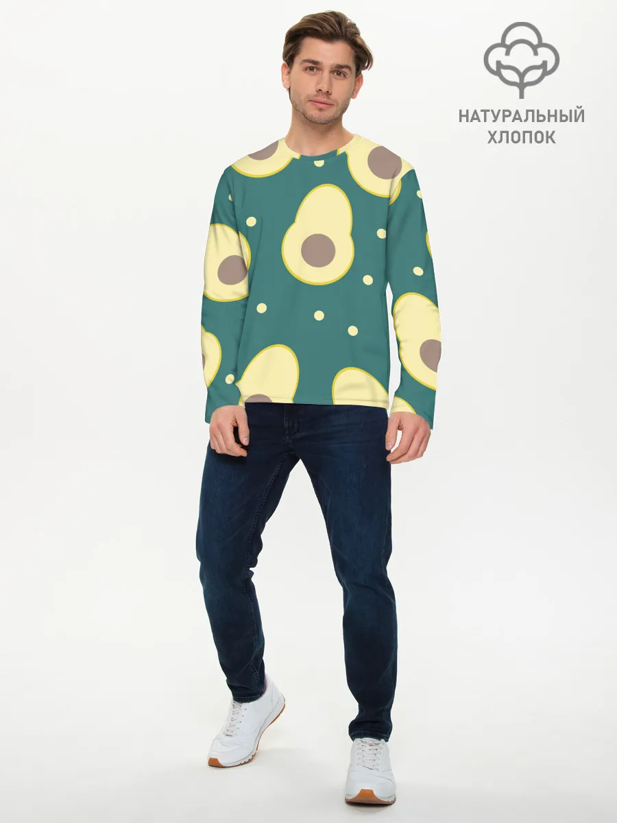 Мужской лонгслив базовый / Авокадо
