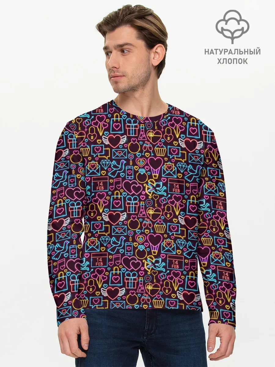 Мужской лонгслив базовый / 14 февраля