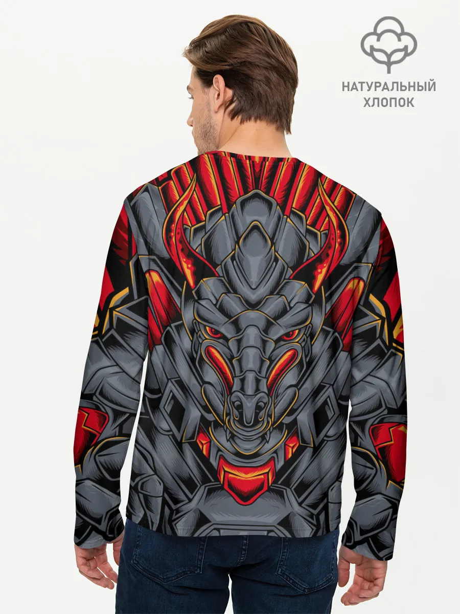 Мужской лонгслив базовый / Механический дракон