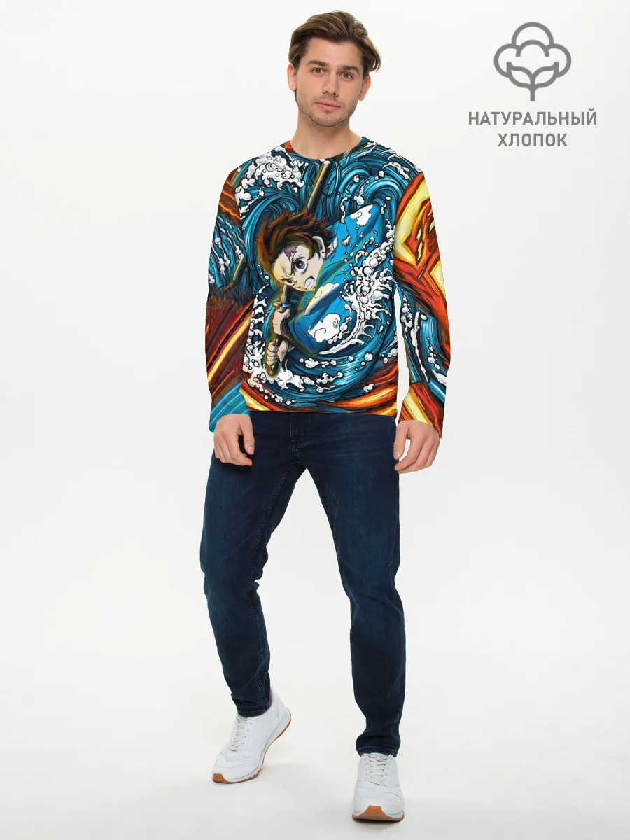 Мужской лонгслив базовый / Танджиро Камадо Клинок демонов