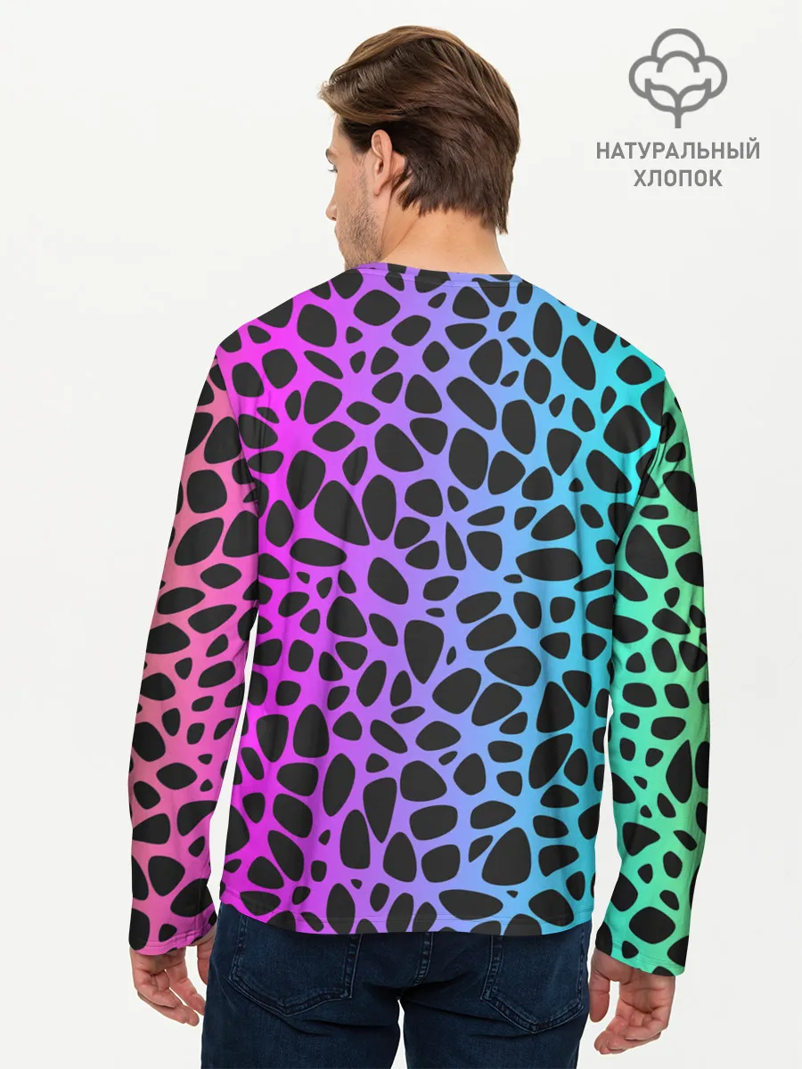 Мужской лонгслив базовый / Неоновый градиент