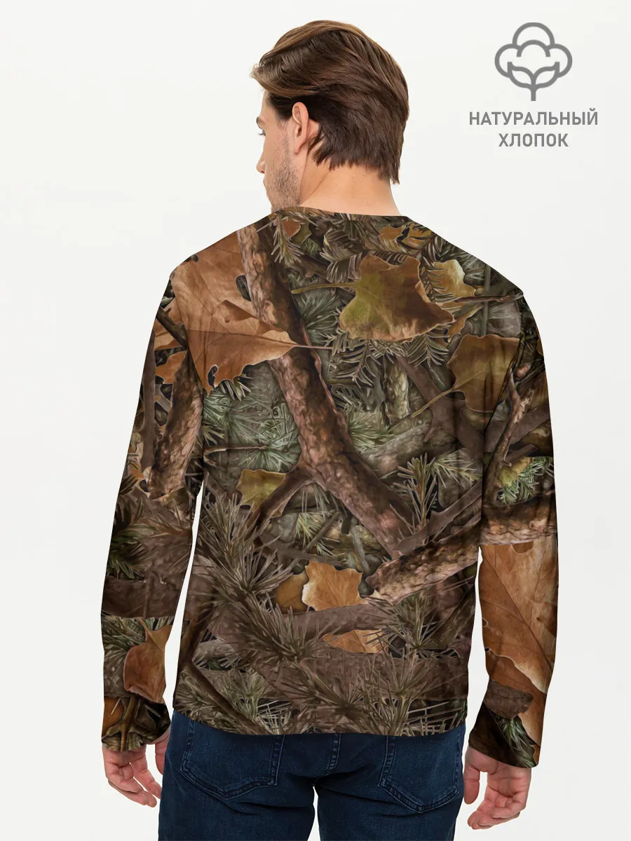 Мужской лонгслив базовый / Охотничий камуфляж