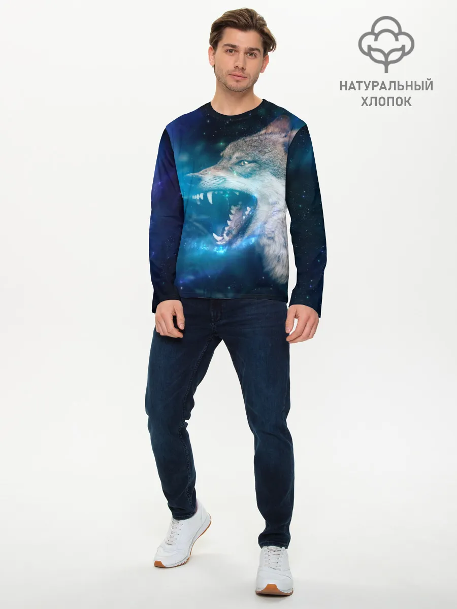 Мужской лонгслив базовый / Волчара Юморит