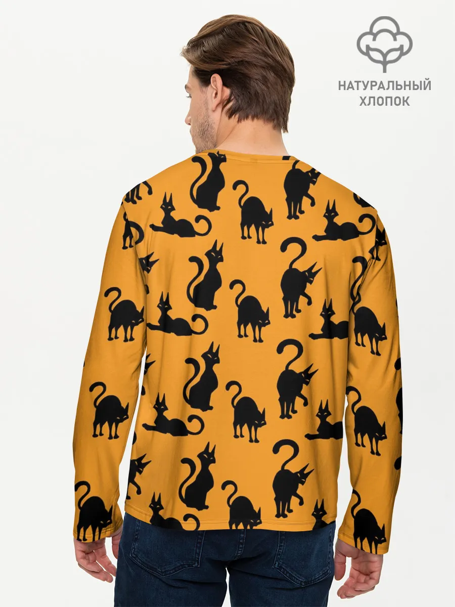 Мужской лонгслив базовый / Кошки