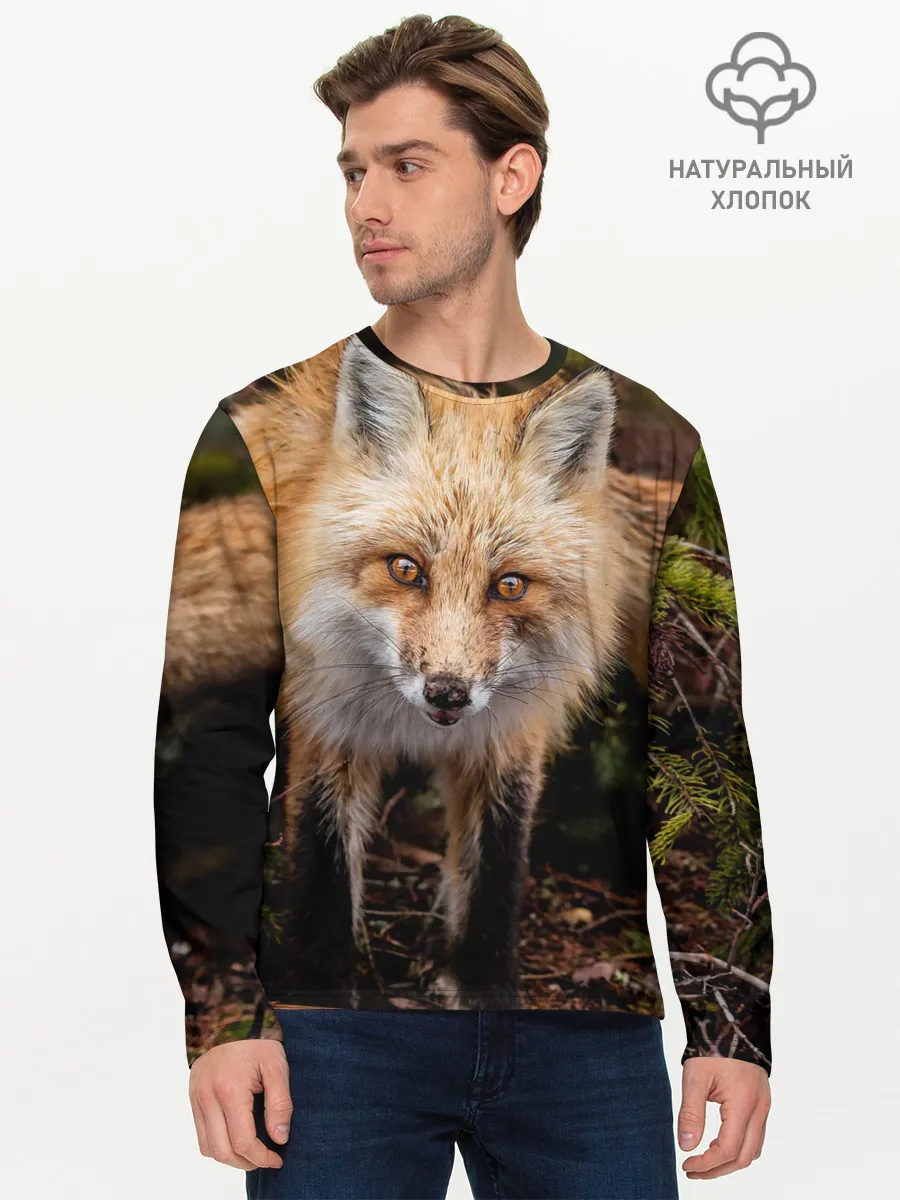 Мужской лонгслив базовый / Лиса