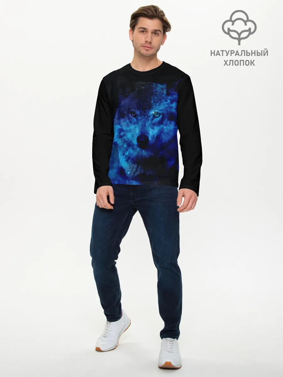 Мужской лонгслив базовый / Волк Вселенная