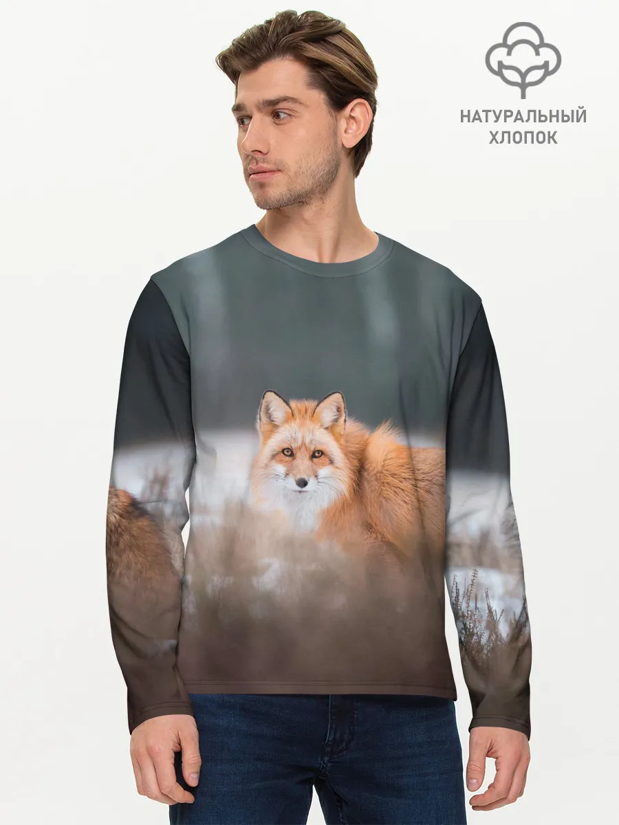 Мужской лонгслив базовый / Лиса