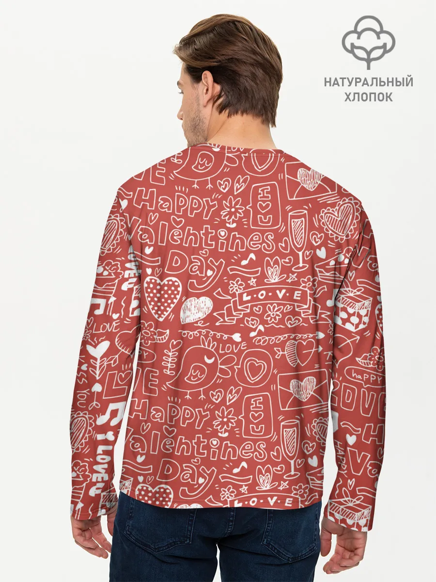 Мужской лонгслив базовый / Happy Valentines Day