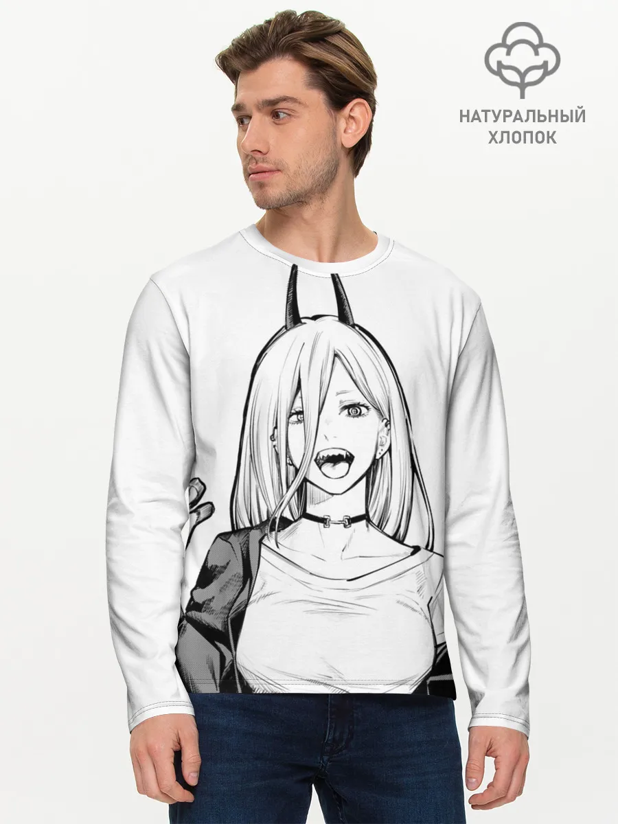 Мужской лонгслив базовый / Black and White Anime