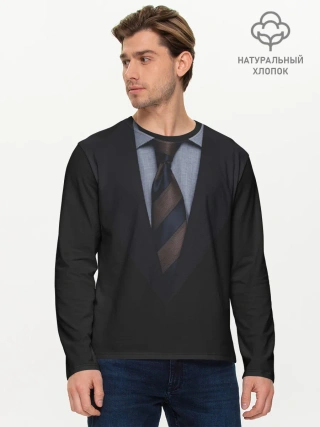 Мужской лонгслив базовый / Смокинг