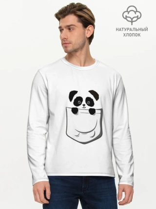 Мужской лонгслив базовый / Панда В Кармане