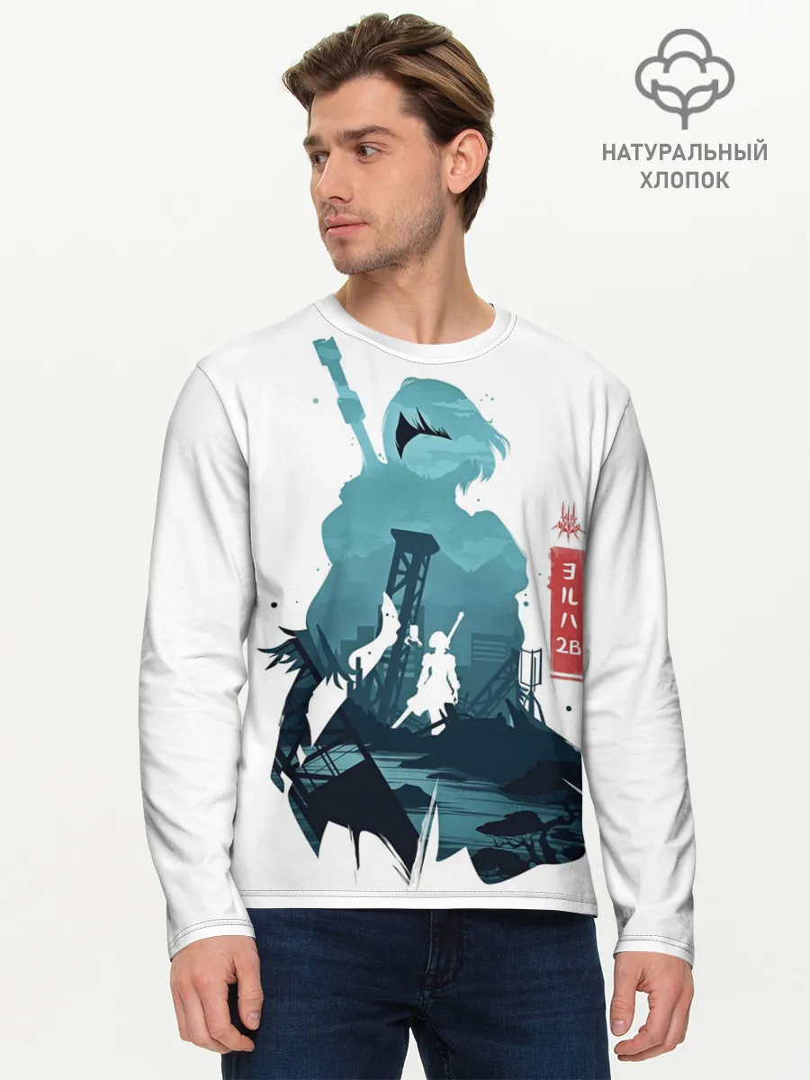 Мужской лонгслив базовый / NIER AUTOMATA 2B