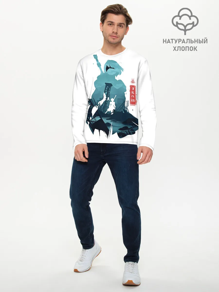 Мужской лонгслив базовый / NIER AUTOMATA 2B