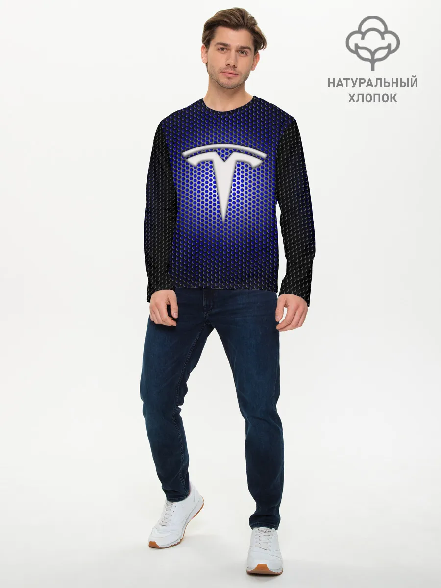 Мужской лонгслив базовый / Космические технологии TESLA