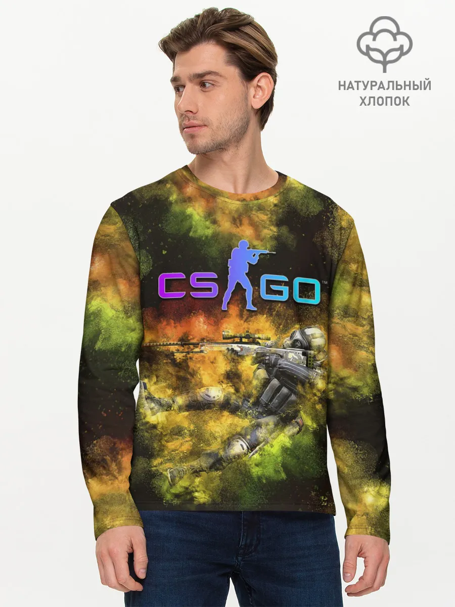 Мужской лонгслив базовый / CS GO Gold dust
