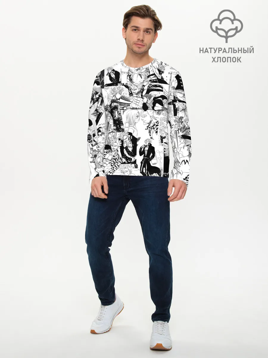 Мужской лонгслив базовый / 7 СМЕРТНЫХ ГРЕХОВ. Манга-паттерн