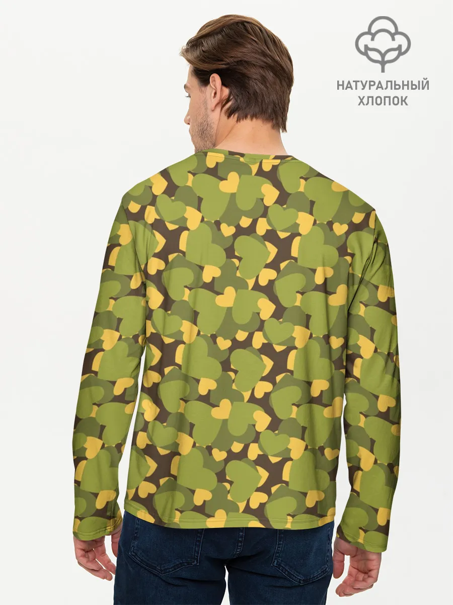 Мужской лонгслив базовый / Сердечки