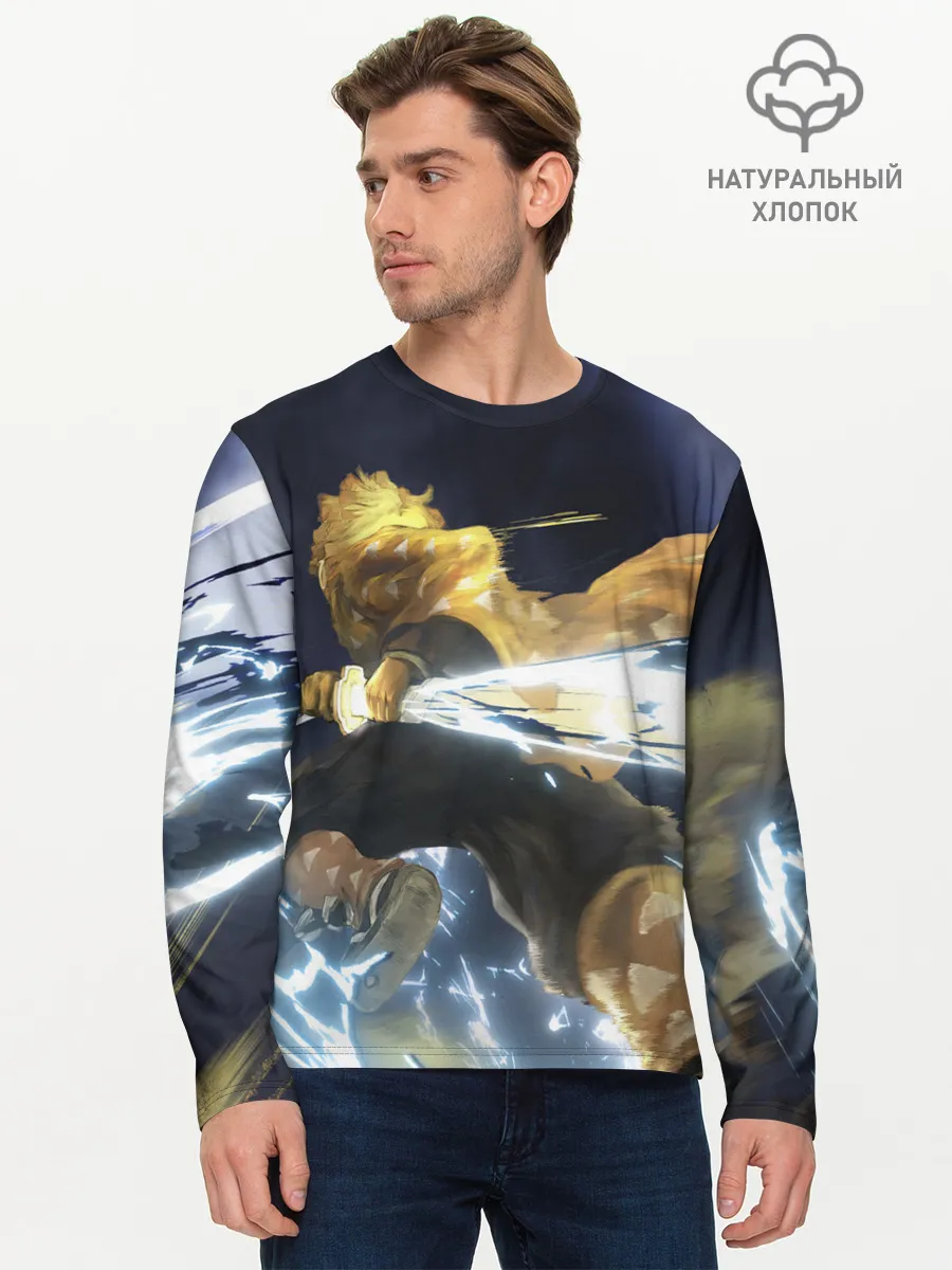 Мужской лонгслив базовый / Зиницу Агацума Бог ГРОМА