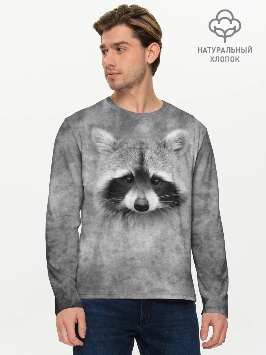 Мужской лонгслив базовый / Енот