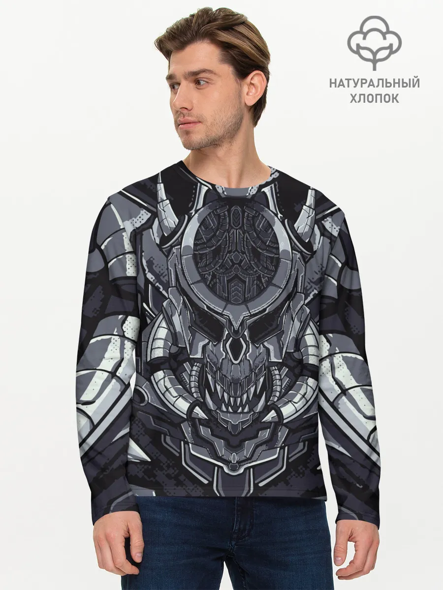 Мужской лонгслив базовый / Механический робот