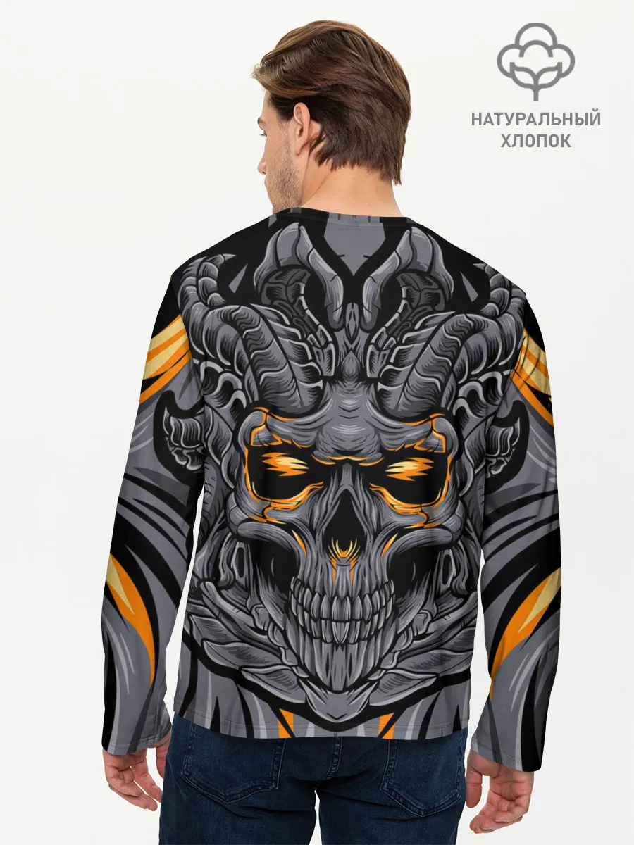 Мужской лонгслив базовый / Череп дьявола