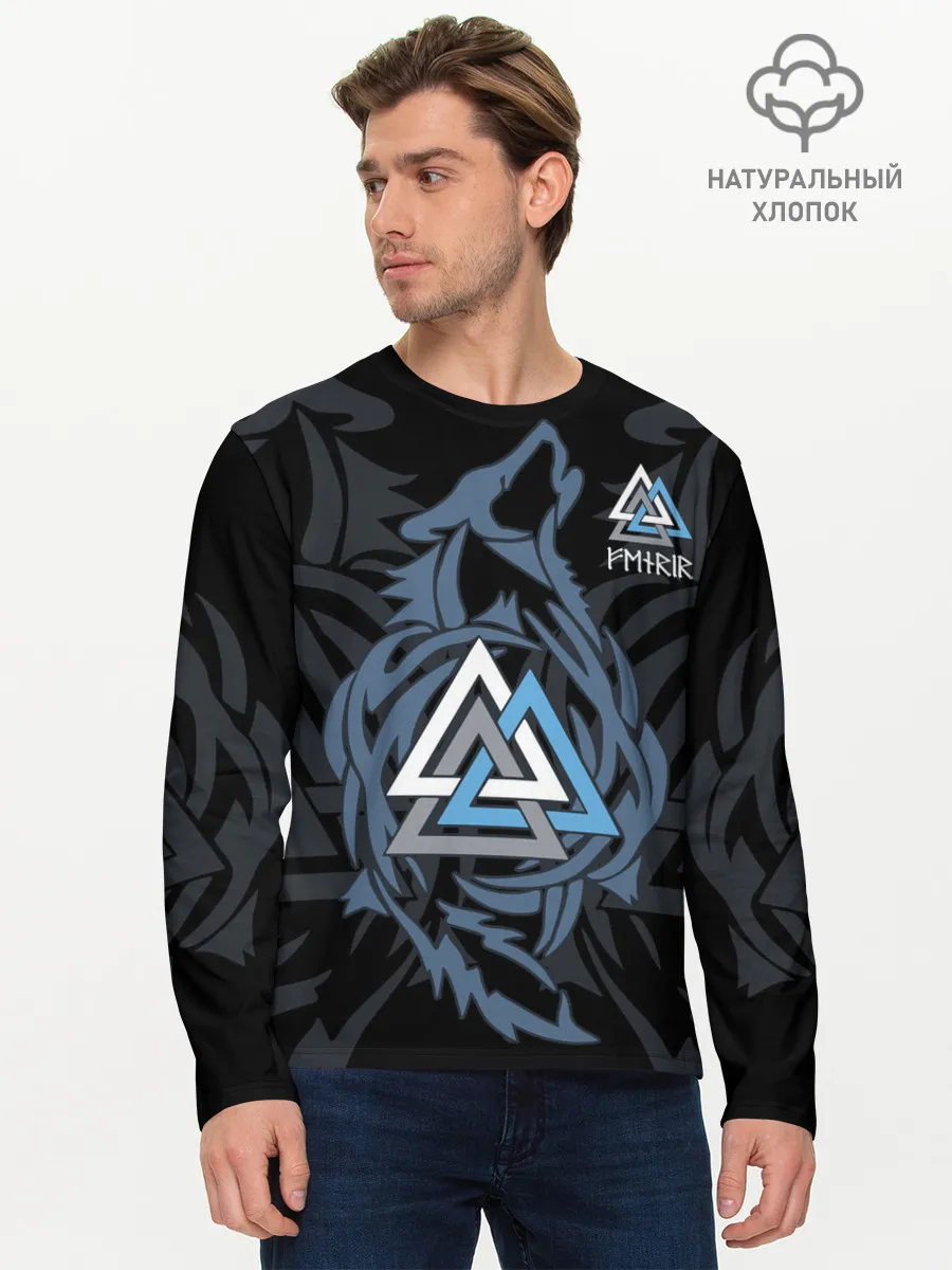 Мужской лонгслив базовый / Волк Фенрир