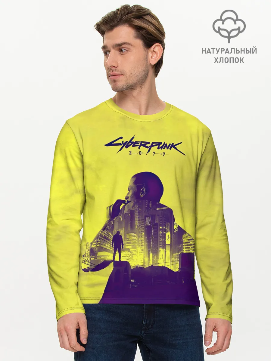 Мужской лонгслив базовый / Cyberpunk 2077
