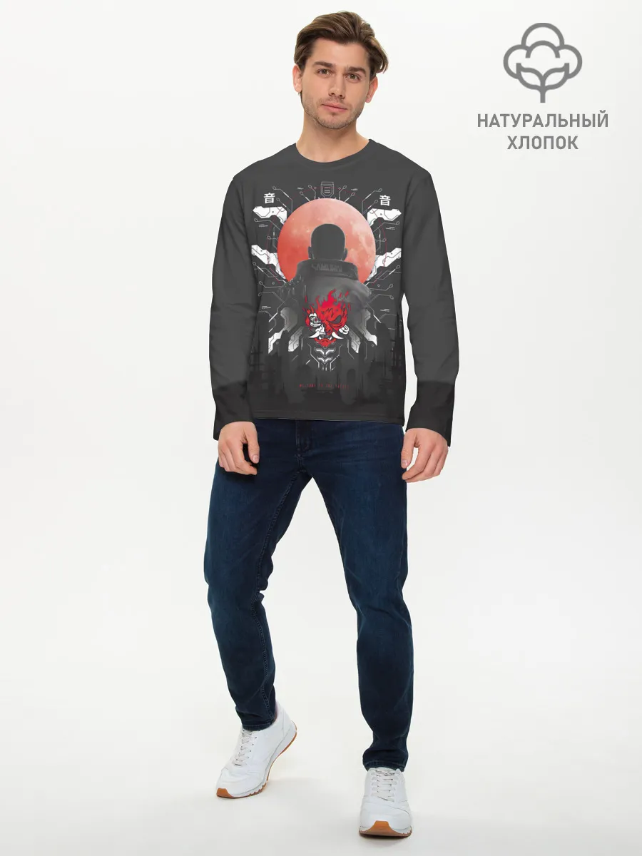 Мужской лонгслив базовый / Cyberpunk 2077 WELCOME TO THE FUTURE