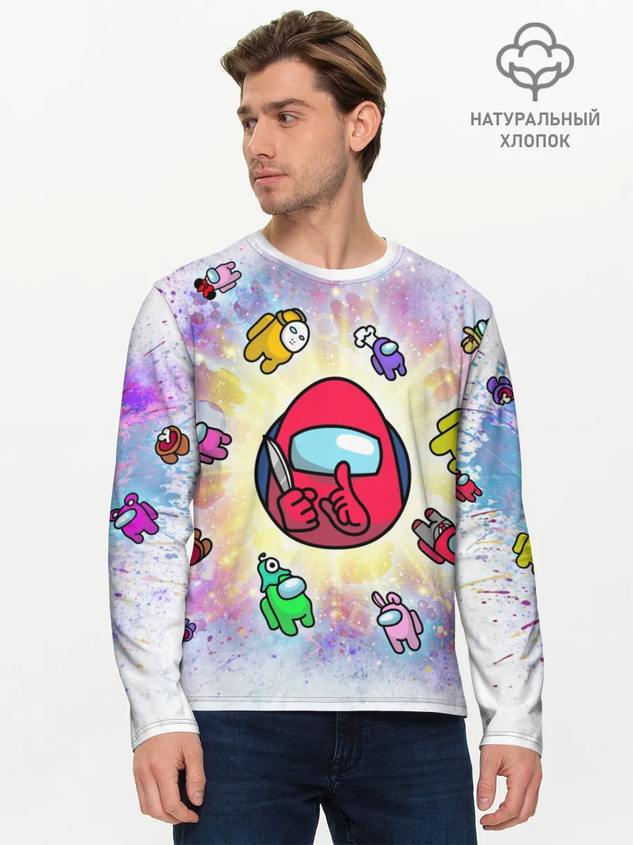 Мужской лонгслив базовый / Among us space