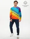 Мужской лонгслив базовый / цветной мех диагональ