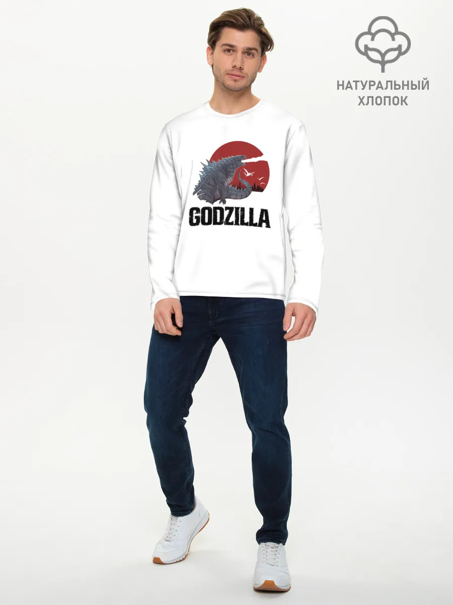 Мужской лонгслив базовый / Годзилла
