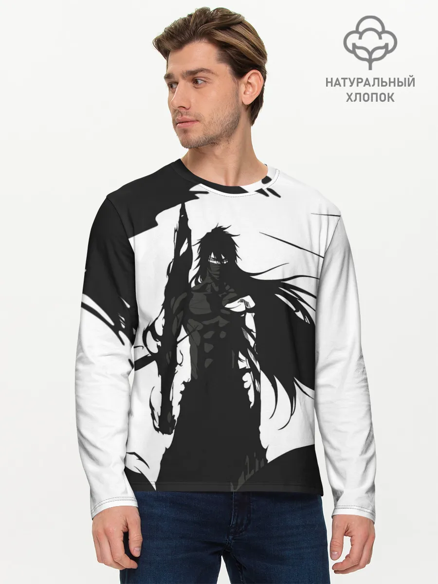 Мужской лонгслив базовый / Bleach black & white