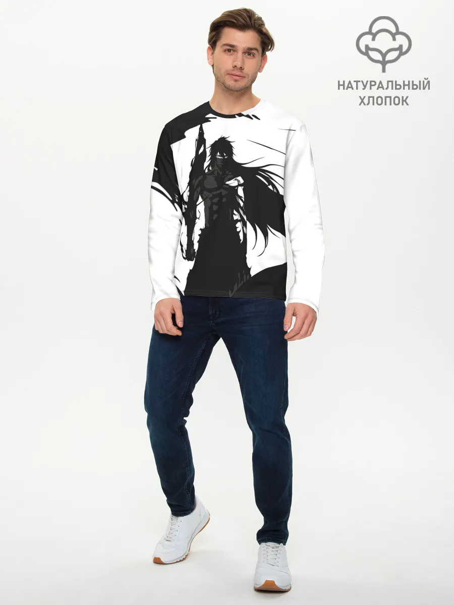 Мужской лонгслив базовый / Bleach black & white
